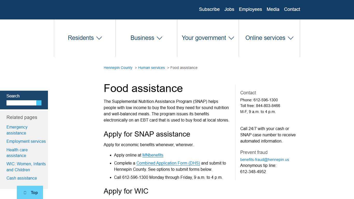 Food assistance Hennepin County